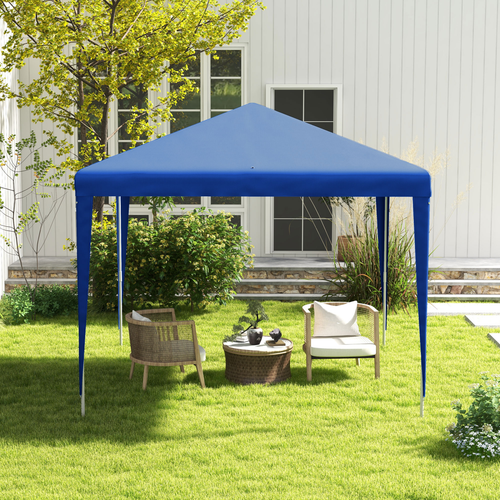 Outsunny Garden Gazebo Marquee Party Tent Wedding Canopy Patio Blue 2.7 x 2.7m