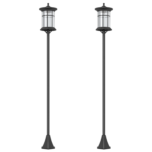 Outsunny LED Outdoor Solar Post Lights, Waterproof IP44, Cool White, 2 Pack