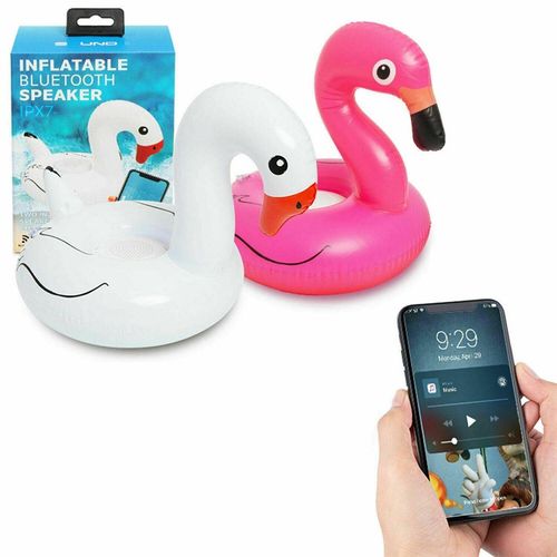 Soundz Waterproof Inflatable Flamingo Bluetooth Speaker Bath Pool[White]