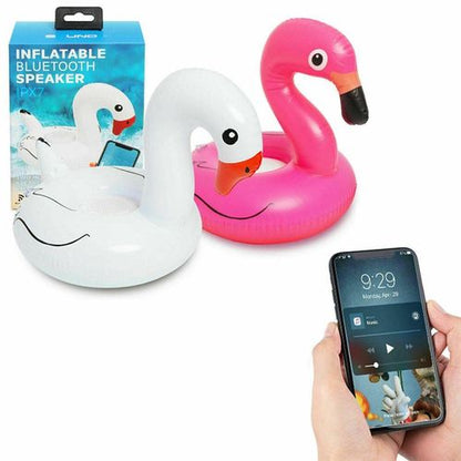 Soundz Waterproof Inflatable Flamingo Bluetooth Speaker Bath Pool[White]