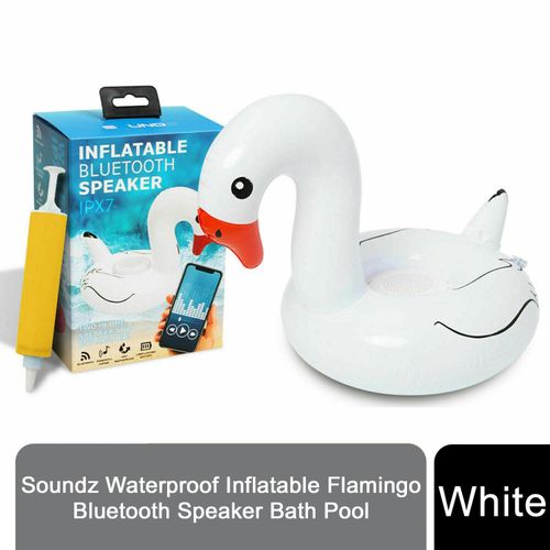 Soundz Waterproof Inflatable Flamingo Bluetooth Speaker Bath Pool[White]